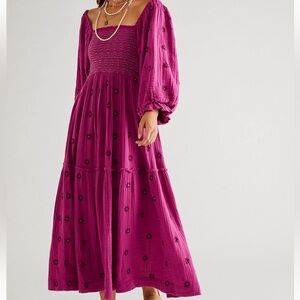 Free People Dahlia Embroidered Maxi Dress